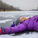 ice angel on the moscow canal